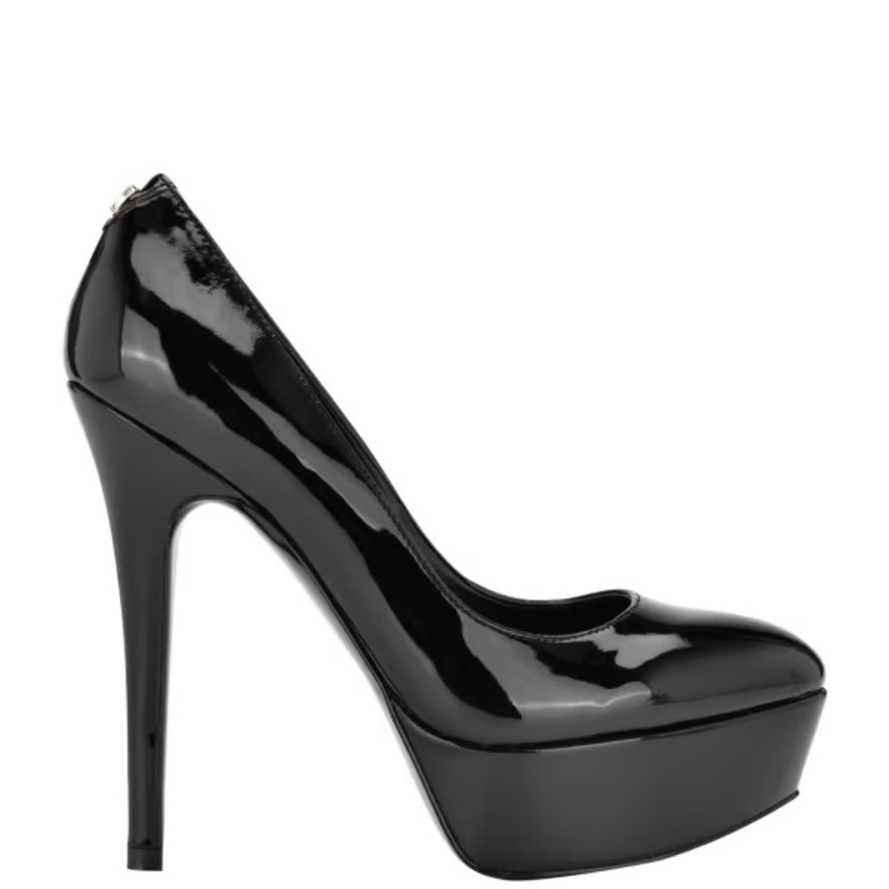 guess cador black stiletto heel pumps black patent leather 6